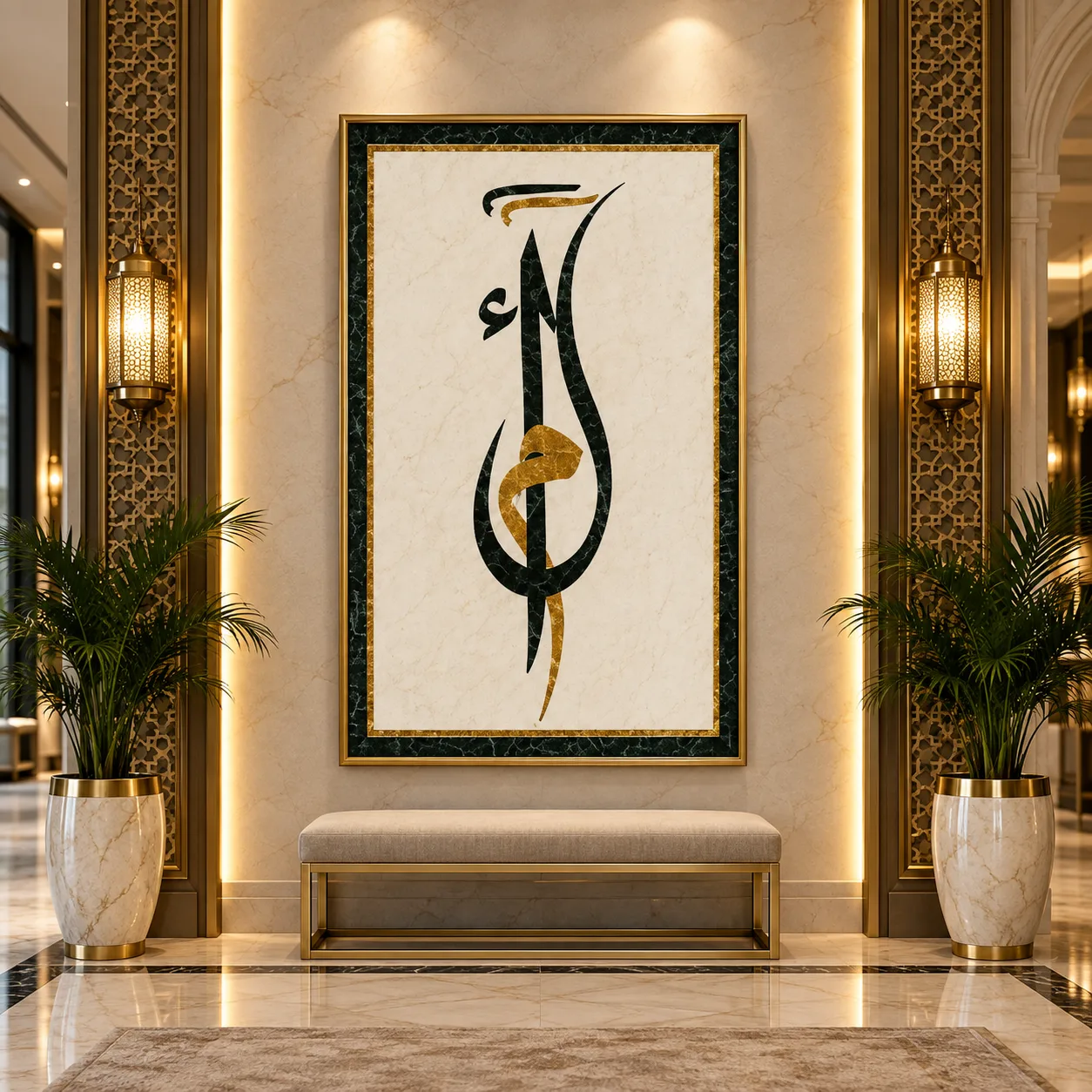 Alif Laam Meem Marble Inlay Wall Art