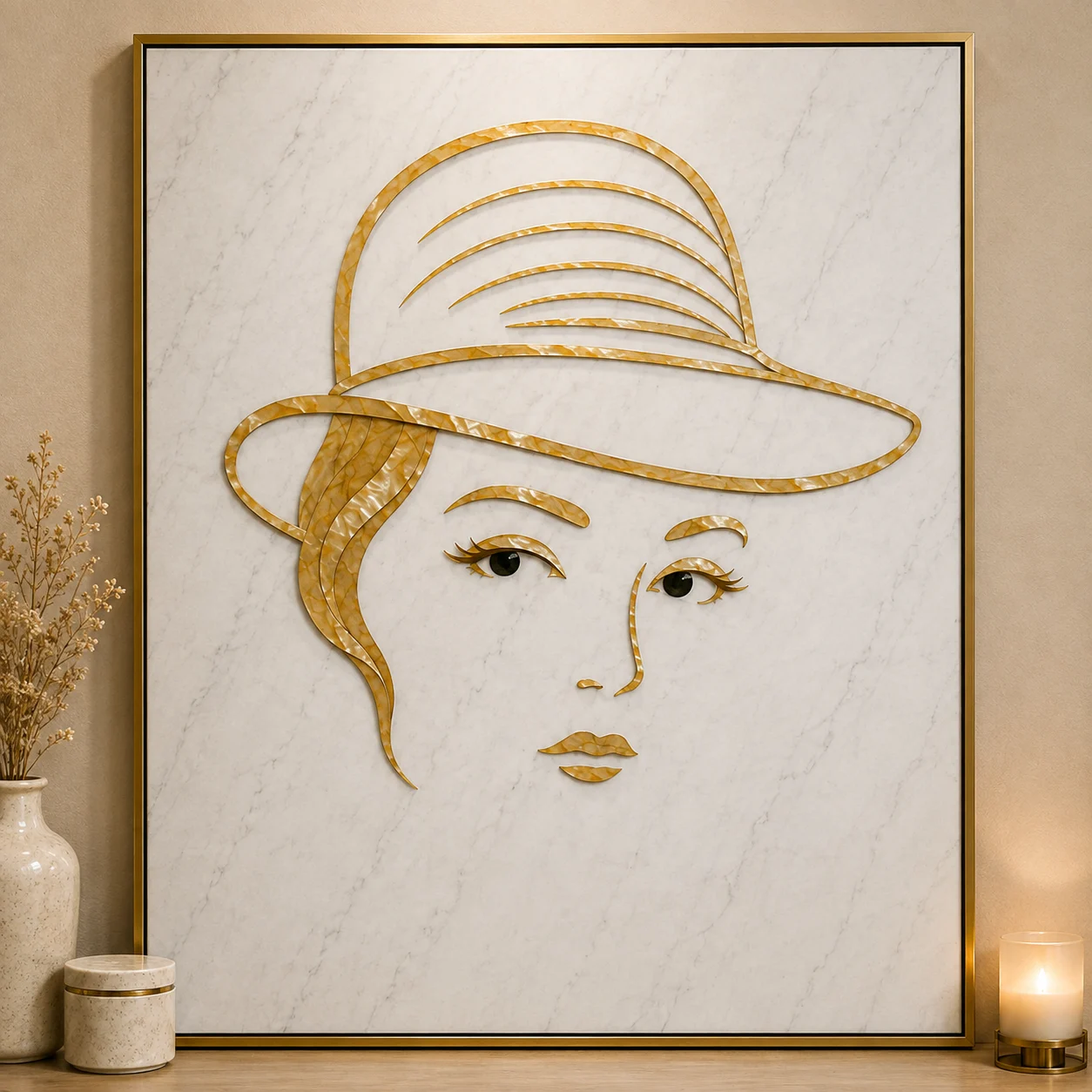 Golden Elegance Marble Wall Panel