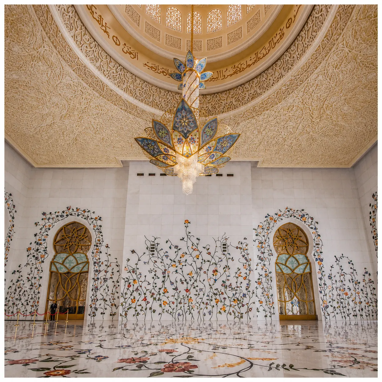 Heritage Botanical Marble Wall and Floor Composition