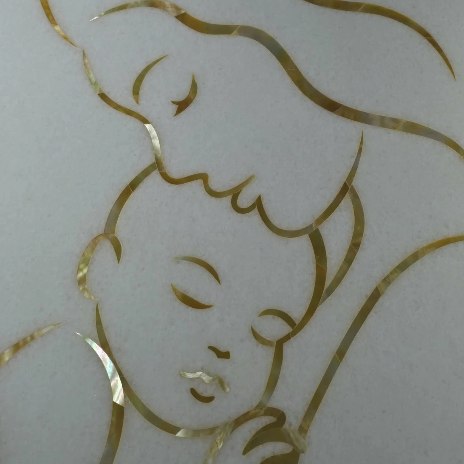 Mother Love Marble Inlay Wall Art