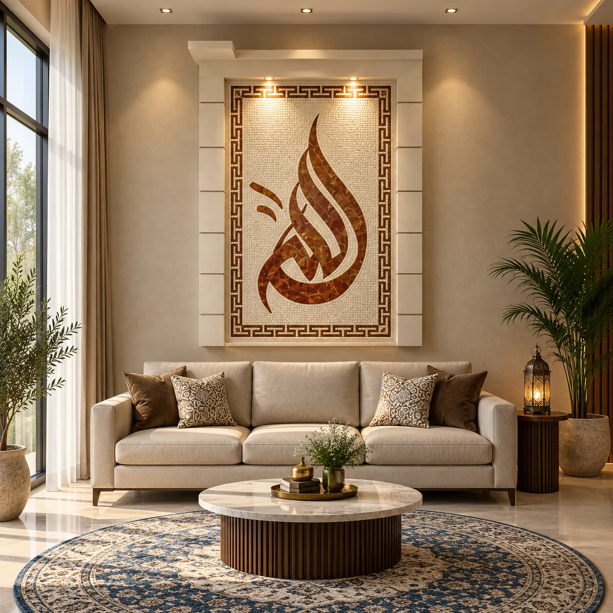 Royal Arabic Calligraphy Marble Inlay Wall Art
