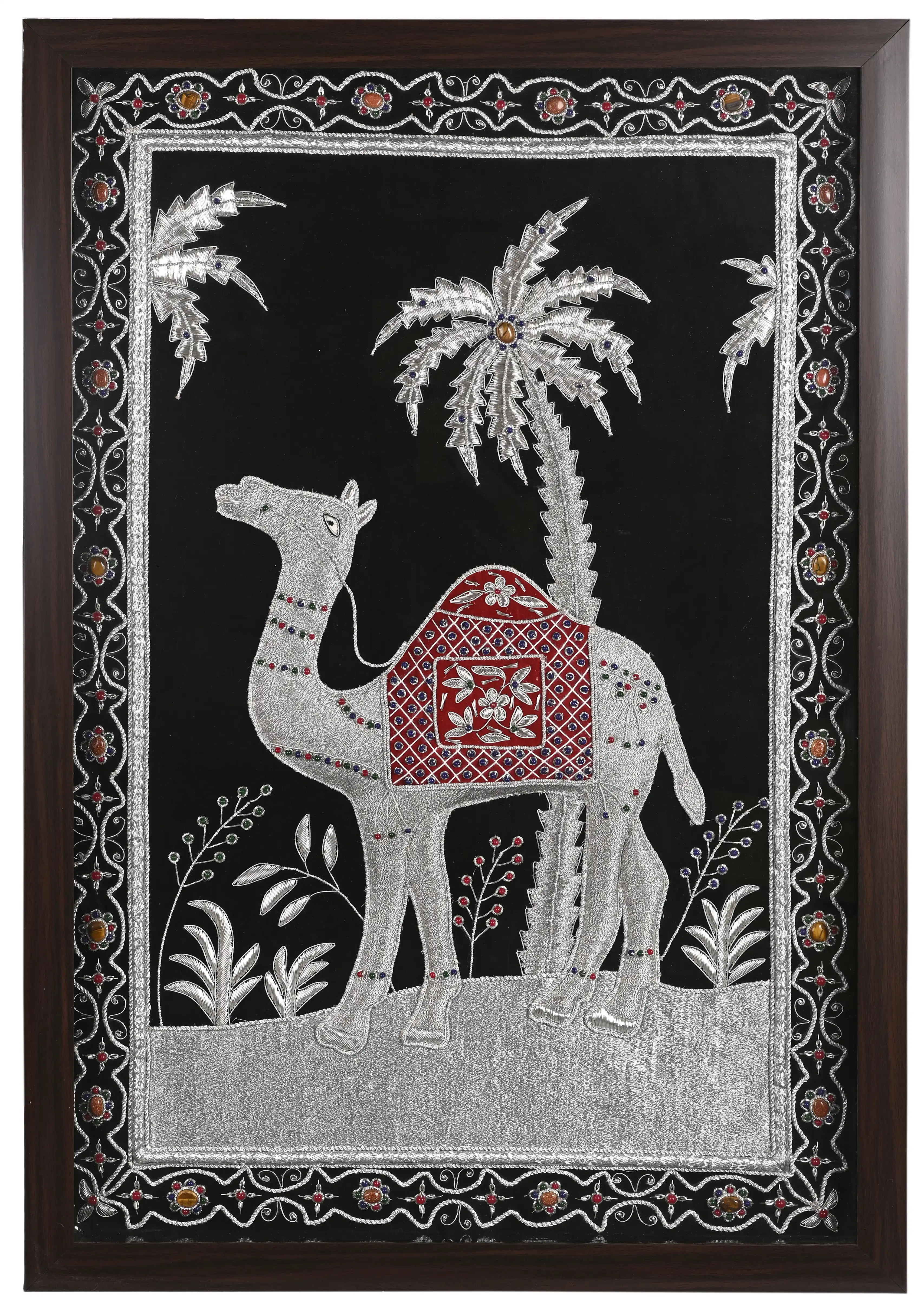 Jeweled Camel Under Palm Trees Wall Art